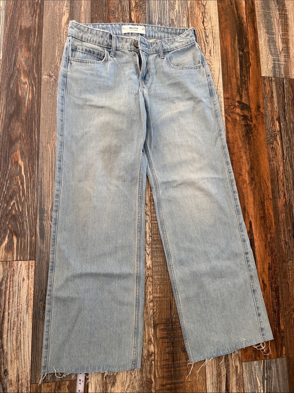 Hollister Light Blue Wide-Leg Jeans with Raw Hem